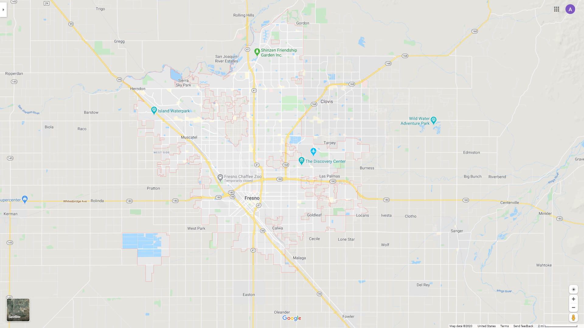 Fresno City Map California